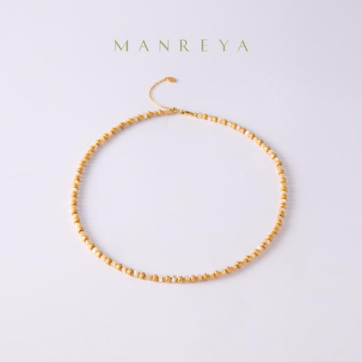 Manreya玛芮雅项链金玉生辉贝母项链手链套装日常通勤金色锁骨链|铜镀金贝母 商品图10
