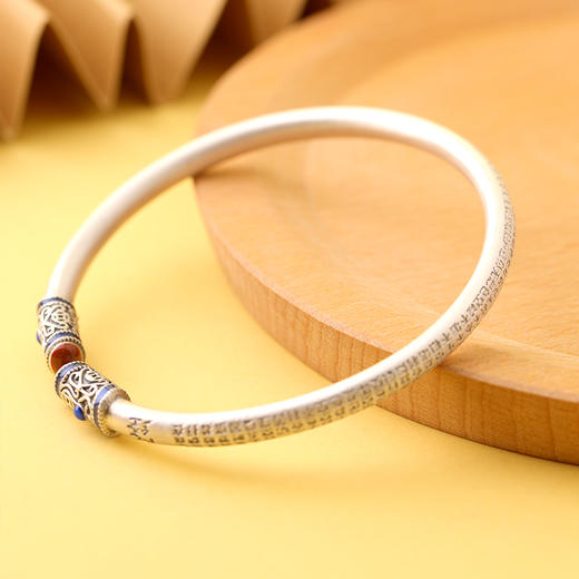 心经如意开口银手镯 商品图3