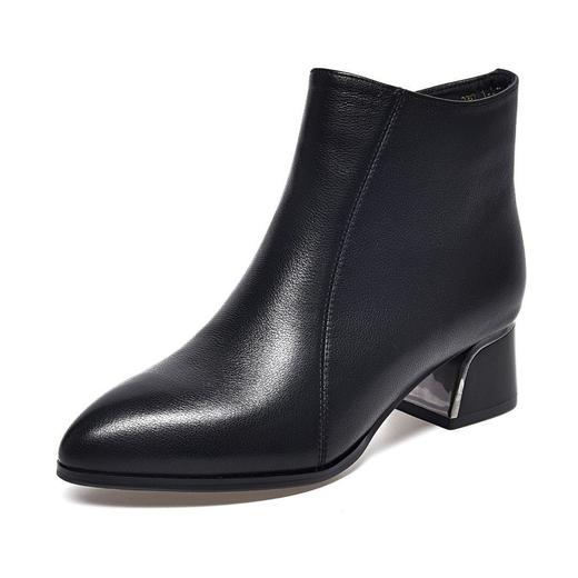 头层牛皮短靴女鞋子加绒2025年新款尖头马丁靴中跟真皮秋冬季女靴 商品图4