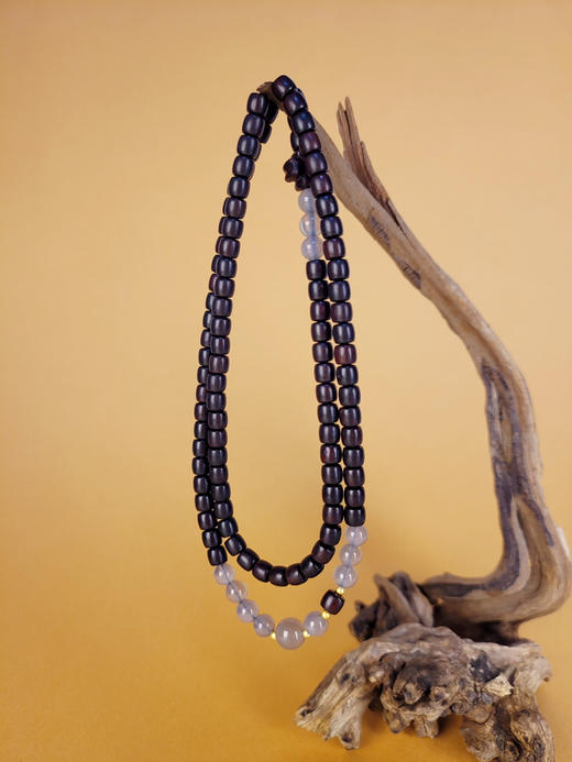 小叶紫檀灰玛瑙手串3圈5mm桶珠 商品图4