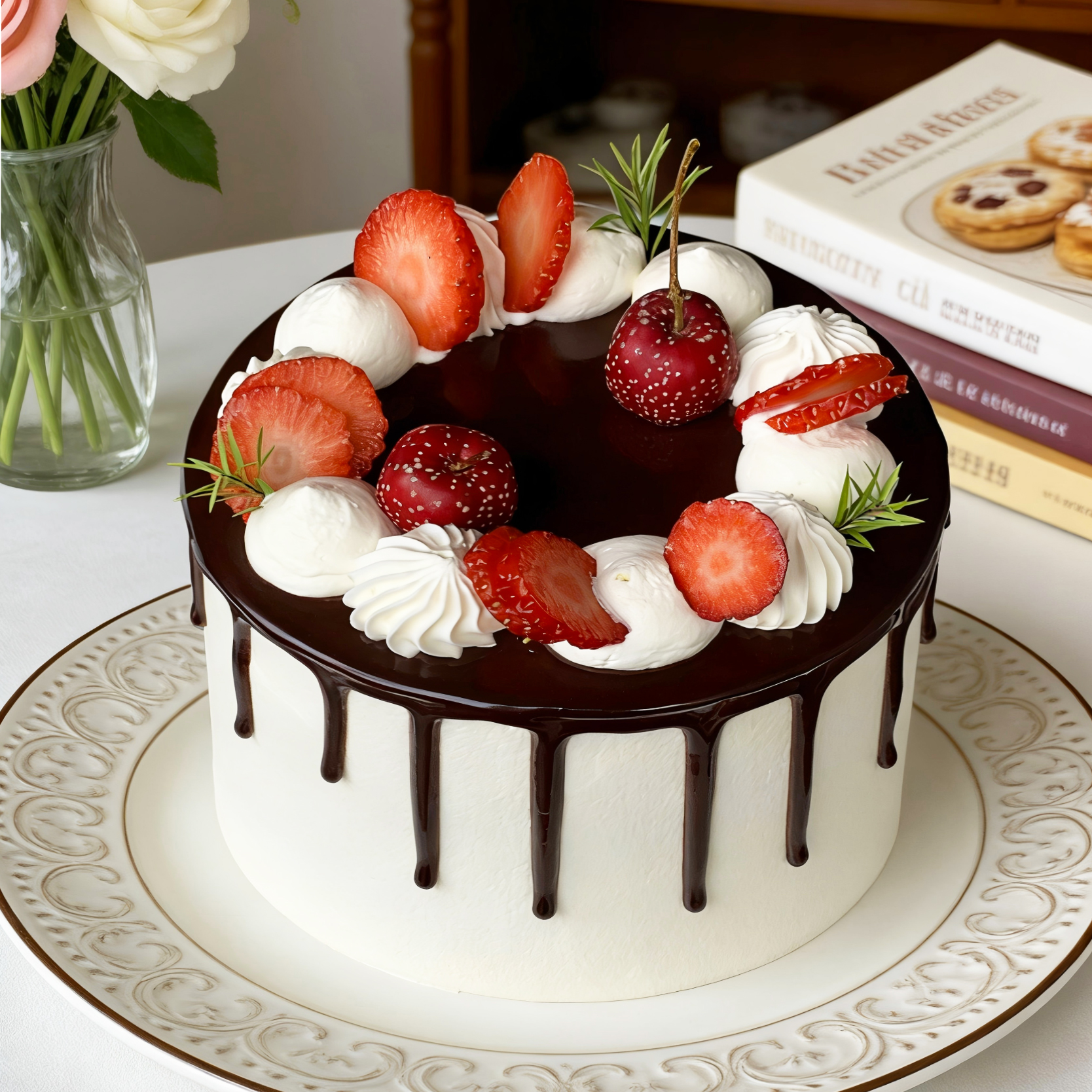 巧克力草莓烤布蕾（店长推荐，巧克力控一定要试试的蛋糕）