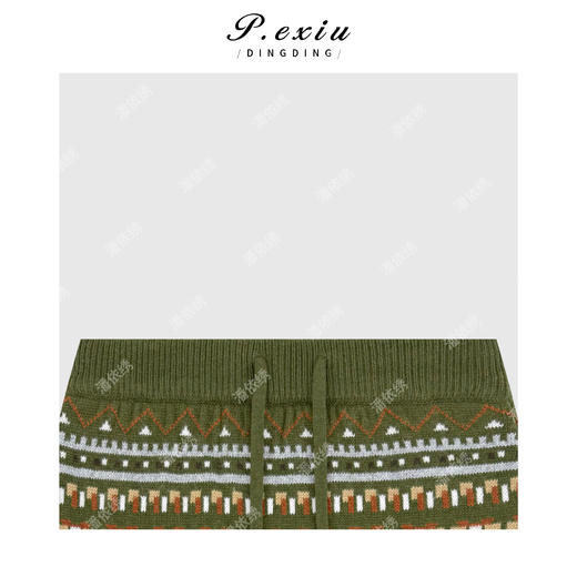 PanYiXiu/潘依绣复古彩色提花时髦松紧腰直身针织半身裙 ZZ1115 商品图2