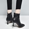 牛皮高跟鞋设计感气质2025新款春秋短靴尖头细跟真皮冬季加绒棉靴 商品缩略图1