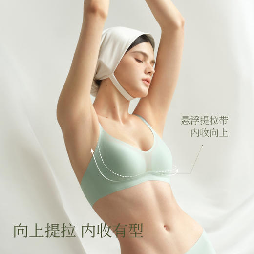 【E】素肌良品悬浮牛油果杯内衣女薄款小胸聚拢文胸收副乳防下垂无钢圈MX327 商品图4