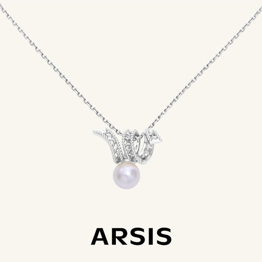 ARSIS｜纯真年代系列 复古珠光飘带项链 商品图1