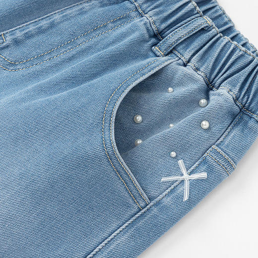 巴拉巴拉女童牛仔裤春装儿童萝卜裤中大童蝴蝶结长裤甜美时尚潮 商品图3