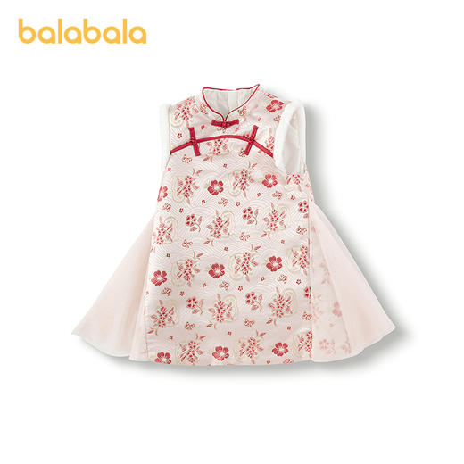 巴拉巴拉童装女童连衣裙国风春秋旗袍裙新中式背心裙提花精致时尚 商品图1