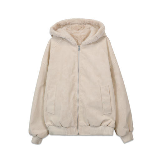 男款冬季加绒连帽毛边夹棉外套-纪念日百货门店同款168194128 商品图4