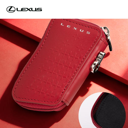 星芒真皮L型钥匙包(暗红色)-马上有钱 商品图4