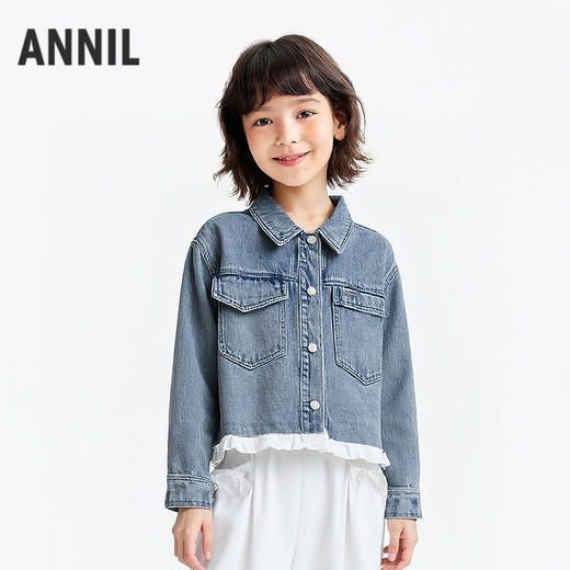 女童牛仔外套春季新款安奈儿童装EG615569 商品图0