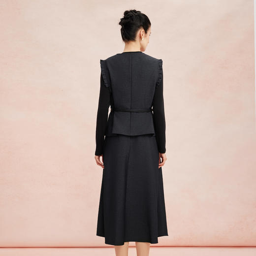 RE403斯尔丽26新款气质小香风圆领马甲搭配A型裙摆连衣裙免搭配套装 商品图1