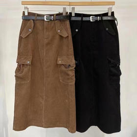 CS配腰带设计口袋长款半裙31020 冬季 026884142490