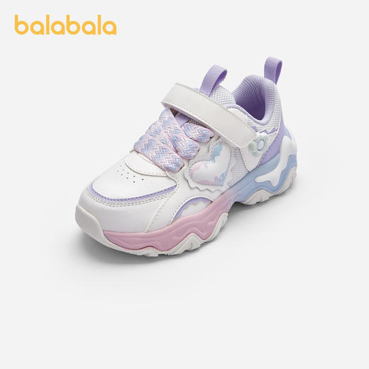 巴拉巴拉童鞋儿童运动鞋女春秋立体爱心花朵跑步鞋极简时尚慢跑鞋 商品图0