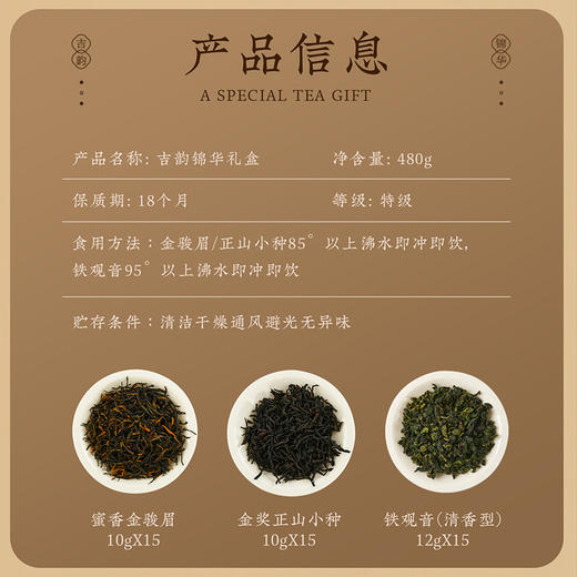 【吉韵锦华礼盒】去寻特级金骏眉铁观音正山小种茶叶礼盒正宗特级新茶花果香蜜香金骏眉 商品图9
