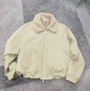 W55369#下摆抽绳羊羔毛毛领棉夹克 商品缩略图0