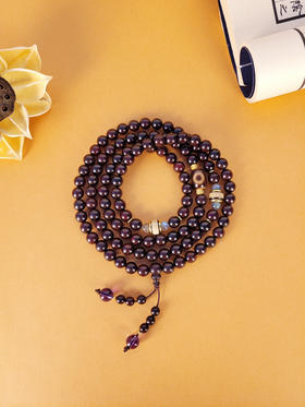 小叶紫檀天珠玛瑙108颗念珠