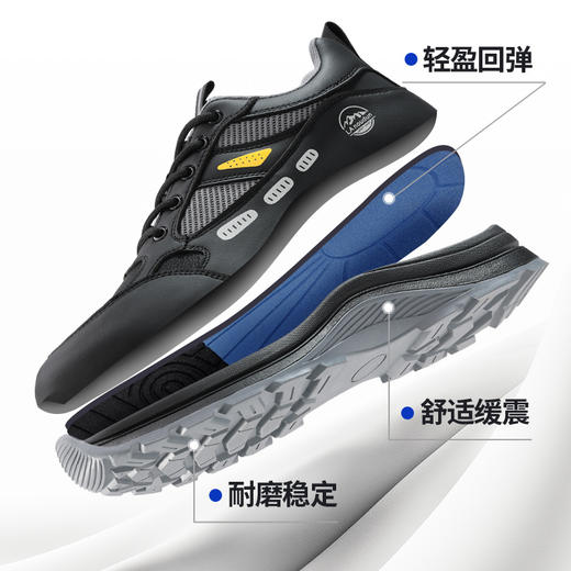 蓝鸥盾新款专业防静电安全鞋不防砸不防刺低帮四季款耐磨橡胶底 商品图3