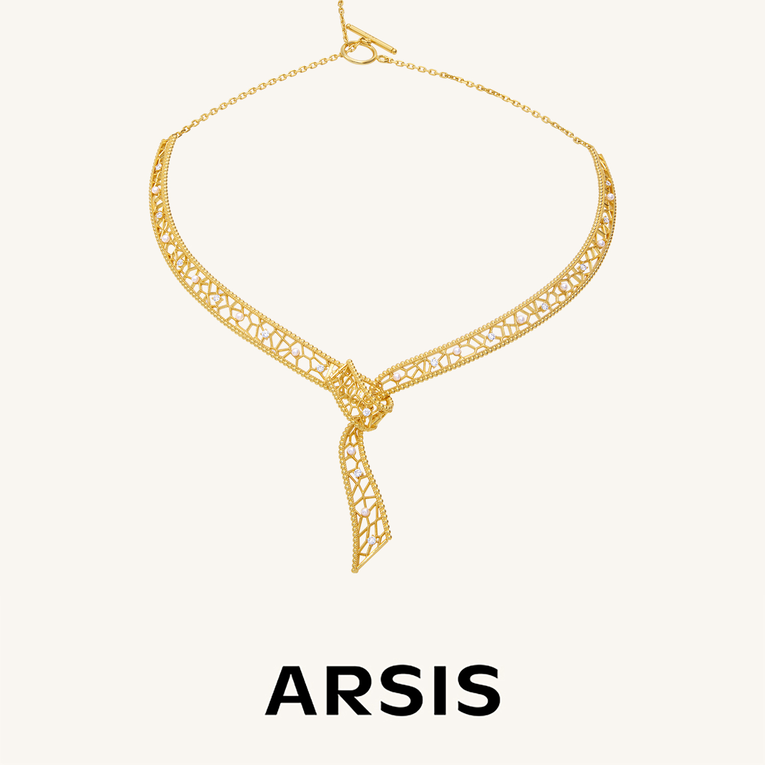 ARSIS｜纯真年代系列 复古交织飘带项链