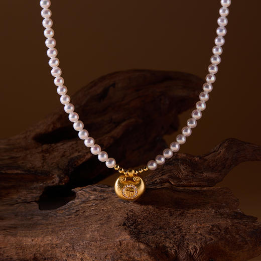 Manreya玛芮雅项链小钱袋淡水珍珠项链女轻奢气质金色吊坠饰品|铜镀金，淡水珍珠 商品图4