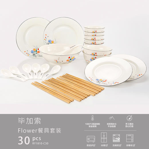 毕加索《友谊之花》中餐具30头 商品图5