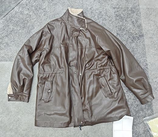 W55376#PU皮皮毛一体立领外套 商品图0
