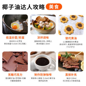 准食到 食用椰子油冷压榨海南特产护发护肤煎蛋漱口350ml*2袋 /粮油调味 /食用油 /椰子油 商品图3