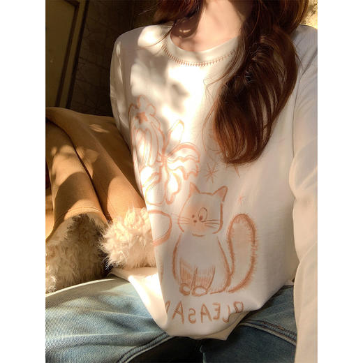 <曾小咸推荐>现货秒杀 ！微信超特价！韩系印花宽松打底衫 日常169.99 立减100 秒杀69.99！！ 商品图1