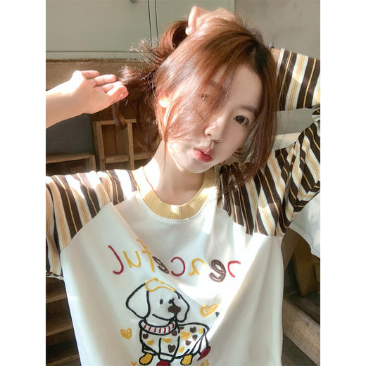 <曾小咸推荐>4.3现货秒杀 ！微信超特价！韩系小狗植绒t恤 日常199.99 立减120 秒杀79.99！！ 商品图4