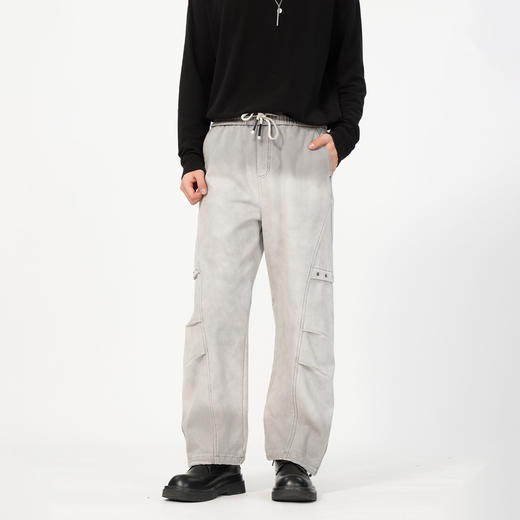 男版休闲弯刀拼接洗水长裤-纪念日百货门店同款168495676 商品图1