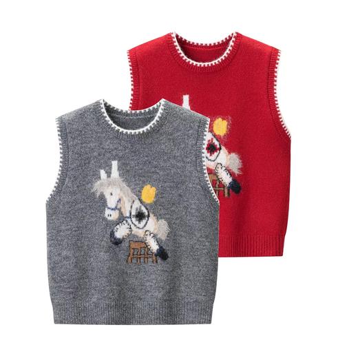 F010903新年2026新春（马上有钱）氛围感针织马甲 商品图0