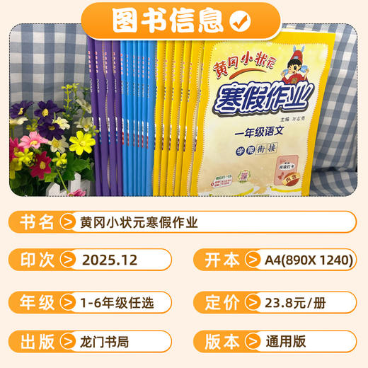 2026黄冈小状元 寒假衔接一本通1-6级上下册语数英人教版全国通用 商品图2