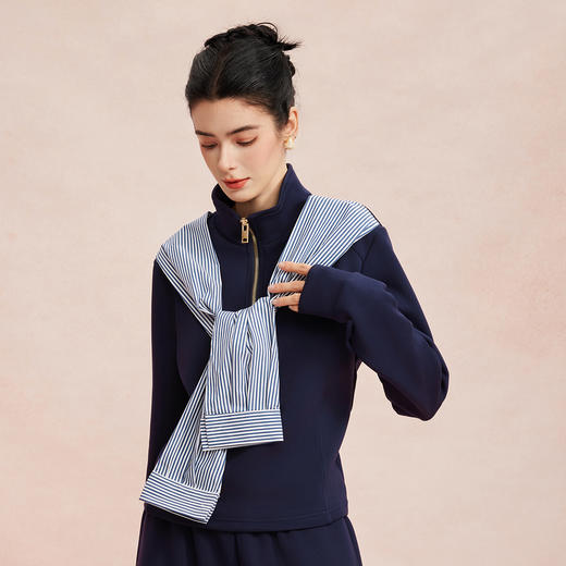 RE101斯尔丽26新款休闲时尚舒适好穿套装拉链上衣+直腿裤套装 商品图6