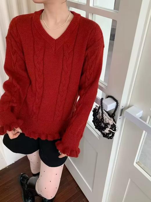 俏皮木耳边套头毛衣-纪念日百货门店同款168743457 商品图2