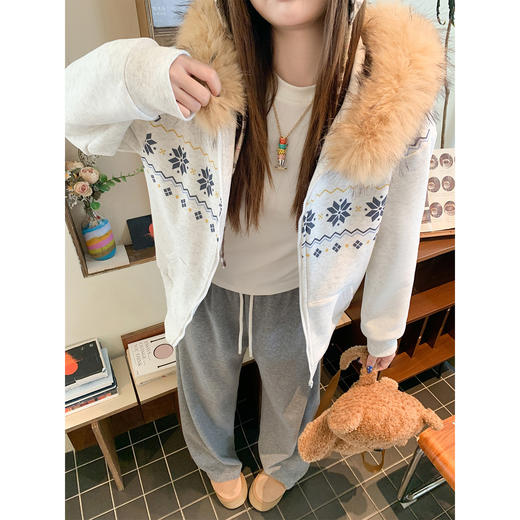 <曾小咸推荐>现货秒杀 ！微信超特价！费尔岛毛领加绒卫衣外套 日常289.99 立减150 秒杀139.99！！ 商品图2