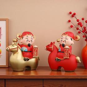 【精致做工圆润光滑❗️喜气洋洋招财进宝】2026马年新年春节招财摆件马上发财神爷摆件家居办公室装饰品新年礼物。jc