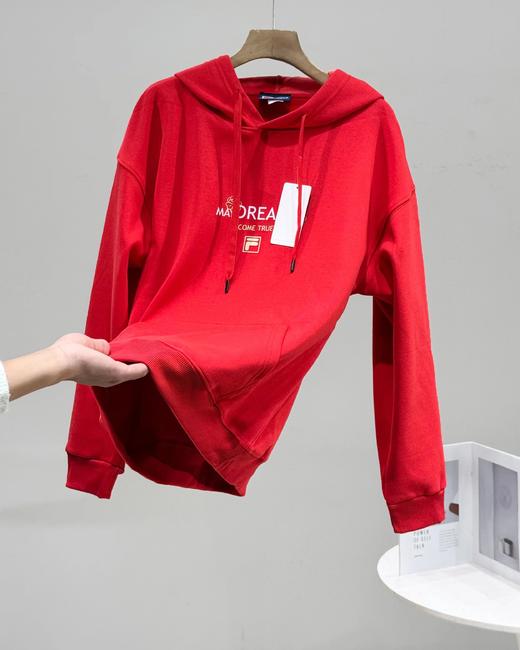 F010917新年红系列-马上生花海棠花银连帽卫衣男女同款 商品图12