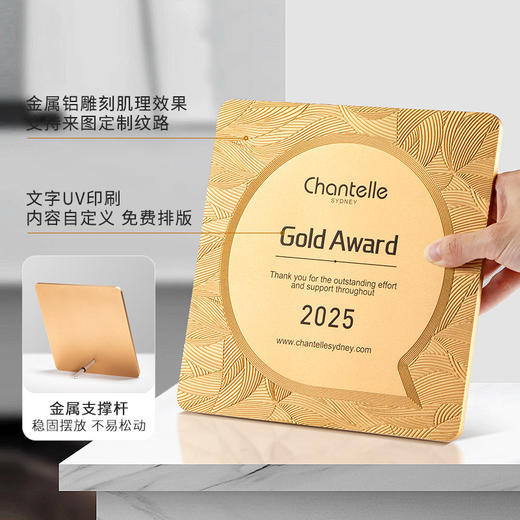 创意高档金属精雕奖牌定制授权牌牌匾定做高档荣誉证书聘书纪念 商品图7