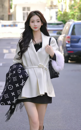 名媛气质女人双面呢外套