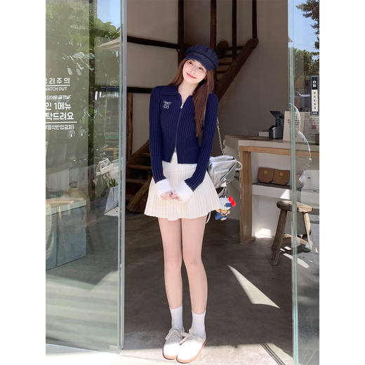 <曾小咸推荐>现货秒杀 ！微信超特价！韩系翻领短款针织衫 日常199.99 立减110 秒杀89.99！！ 商品图3