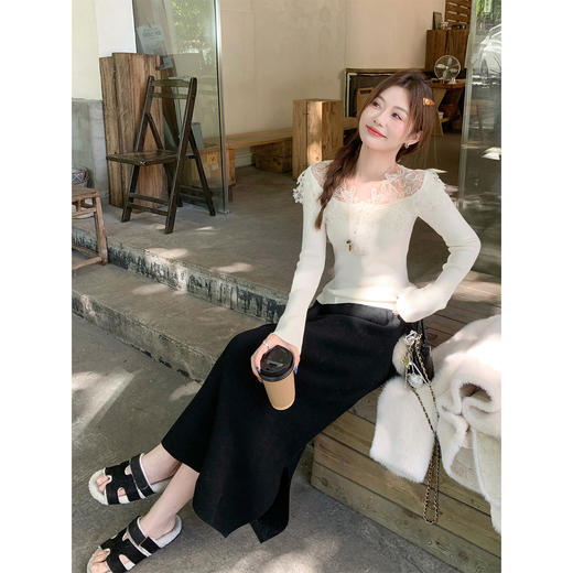 <曾小咸推荐>现货秒杀 ！微信超特价！韩系蕾丝花边针织衫 日常179.99 立减100 秒杀79.99！！ 商品图3