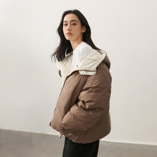 NPC潮牌【雅丹风】90%白鸭绒双面穿连帽羽绒服男保暖轻盈NP49DJ05 商品图1