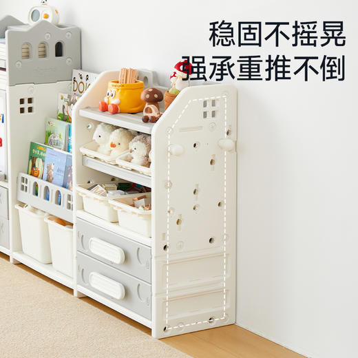 【春日趣玩FUN】曼龙mloong城堡收纳架儿童玩具多层家用收纳储物整理柜 商品图2