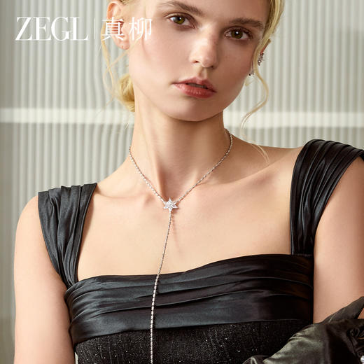 ZEGL冰凌系列雪花毛衣链女轻奢高级感长款项链秋冬叠戴锁骨链配饰 商品图3