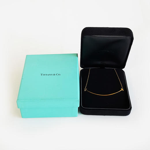 【95新】Tiffany & Co.蒂芙尼Tiffany T 系列大号18K黄金Smile笑脸项链链长约45cm女士 251225TJ03 商品图1