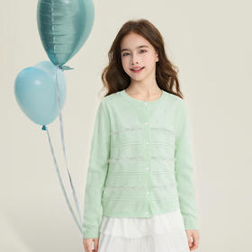 笛莎Deesha 童装女童开衫2026春新甜美毛织开衫