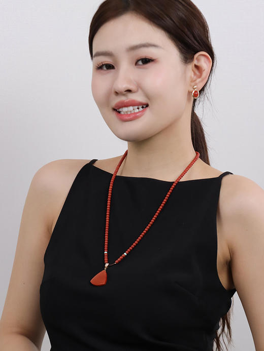 【挚友限定】瓦西南红 18k金(吊坠)/s925银天然钻石串珠 商品图3