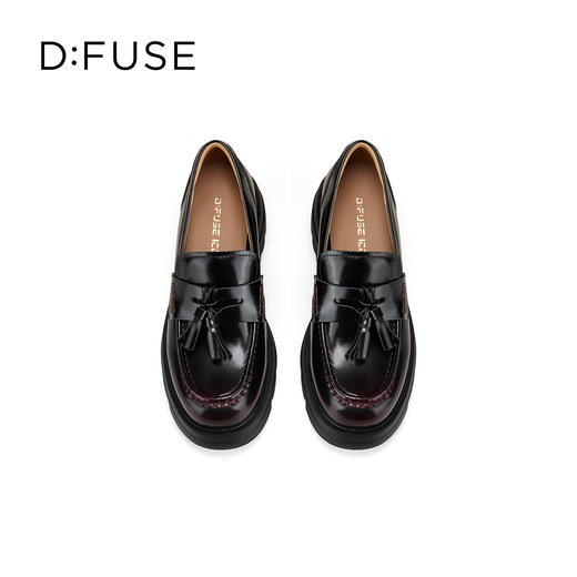 Dfuse迪芙斯2026春季新款复古流苏英伦风深口女鞋休闲乐福鞋深口单鞋DFE1112127 商品图4