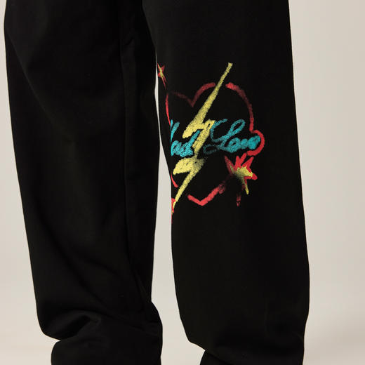 NPC潮牌【狂爱系列】蜡笔爱心印花休闲卫裤男松紧腰长裤秋NP46SP22 商品图2