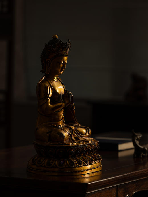 清	铜鎏金大日如来佛像 商品图3