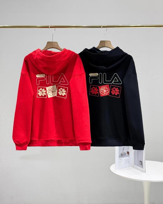 F010917新年红系列-马上生花海棠花银连帽卫衣男女同款 商品图1